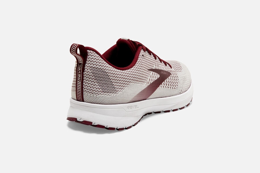 Revel 4 Road Brooks Running Shoes NZ Womens - White/Burgundy - MLQCTW-469